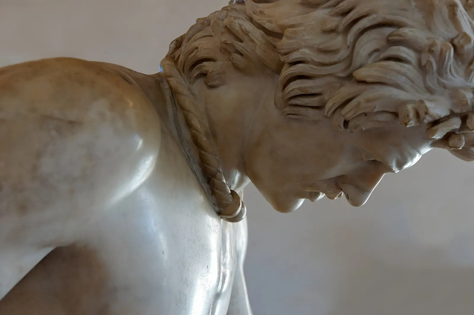 The Dying Gaul, a marble statue in the Capitoline Museums in Rome showing a wounded Celtic warrior wearing a torc
