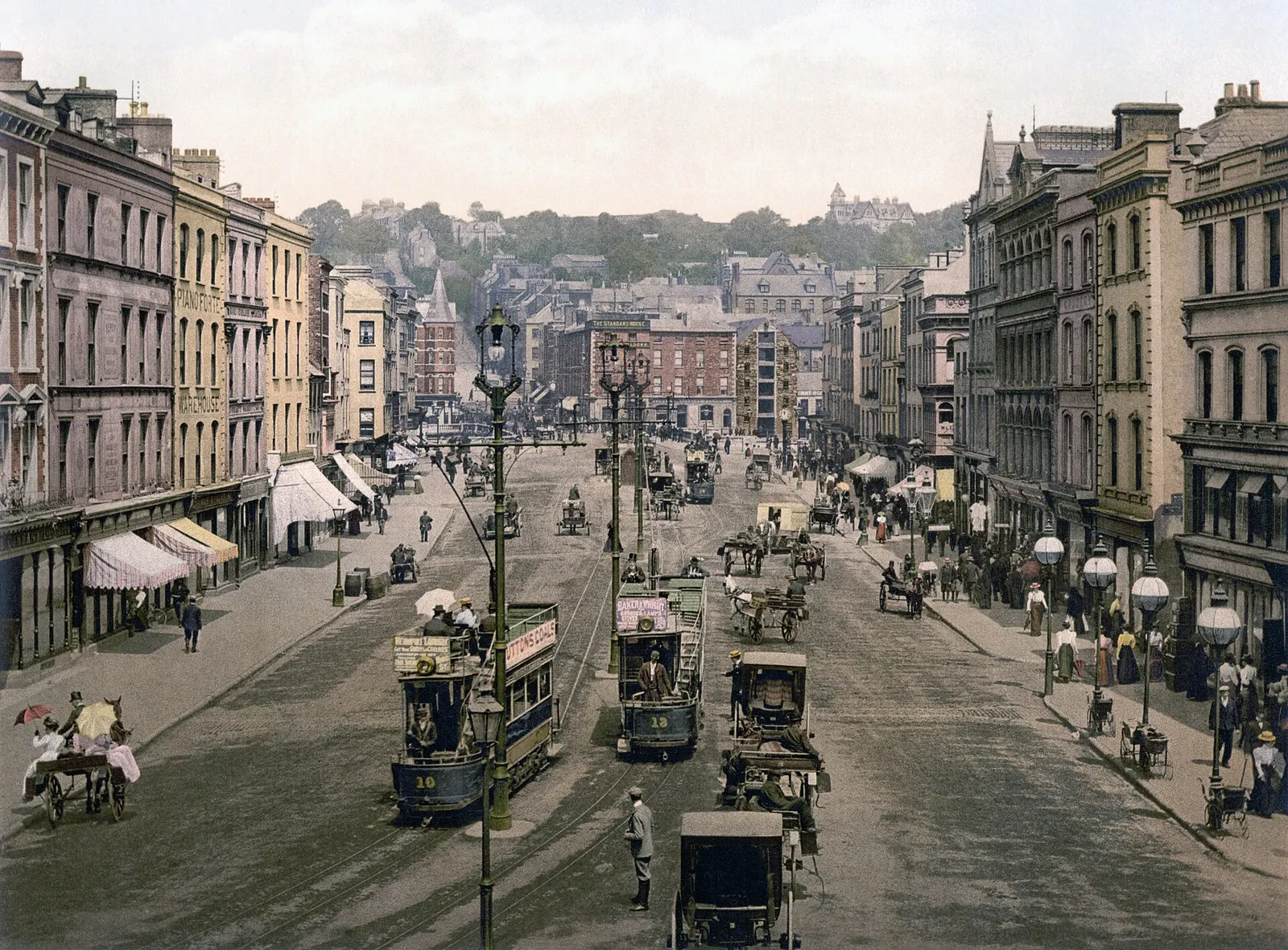 Photochrom view of Patrick Street, Cork, around 1900