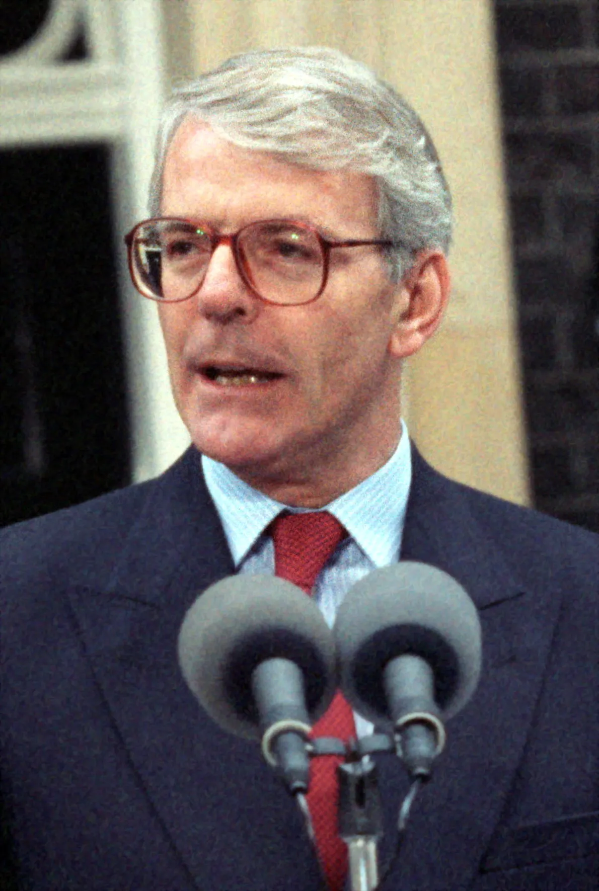 Prime Minister John Major outside 10 Downing Street, photographed by Sharon Farmer of the White House Photograph Office