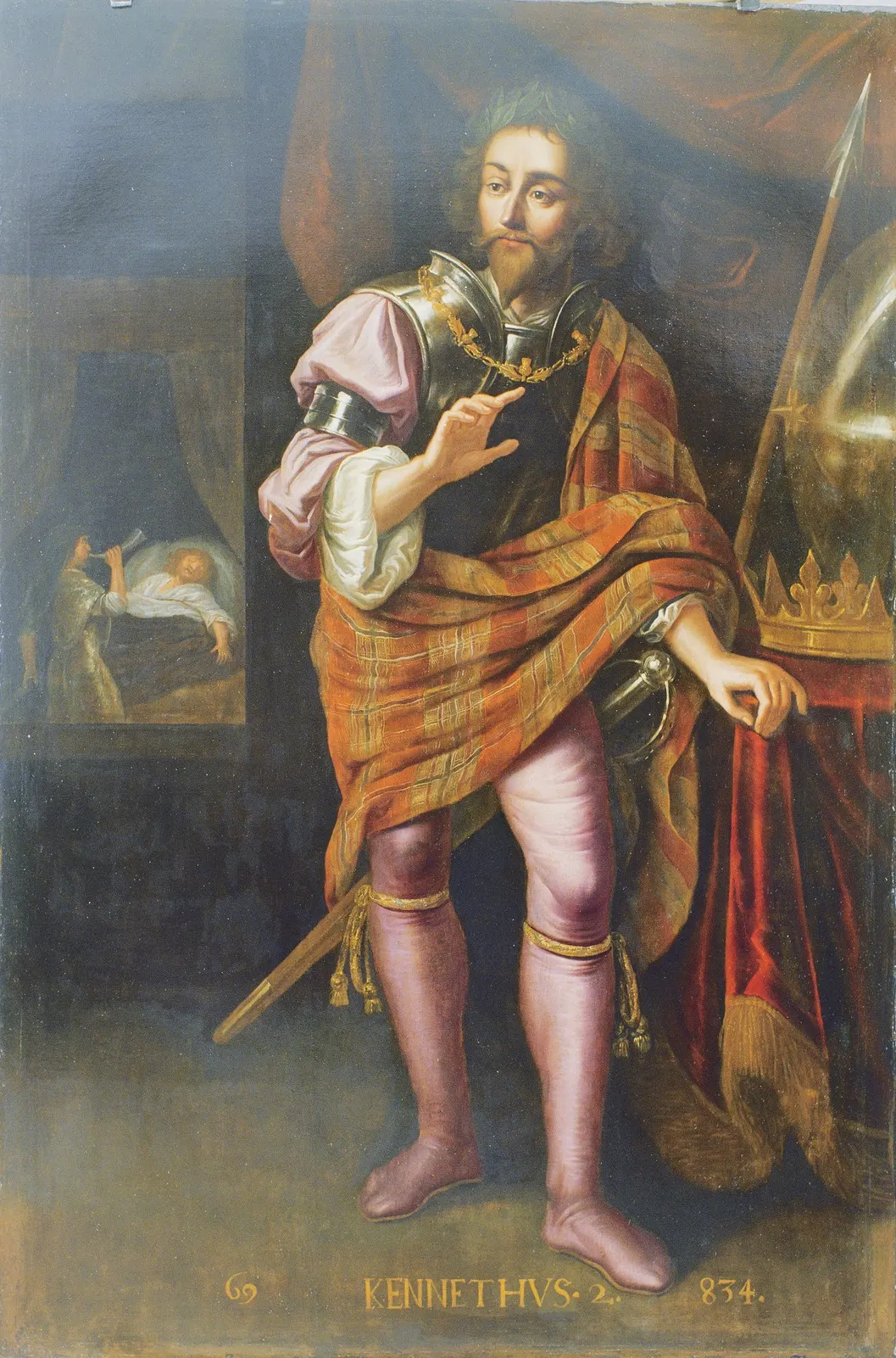 Imagined 17th-century portrait of Kenneth MacAlpin, King of Scots, painted by Jacob de Wet II for the royal collection